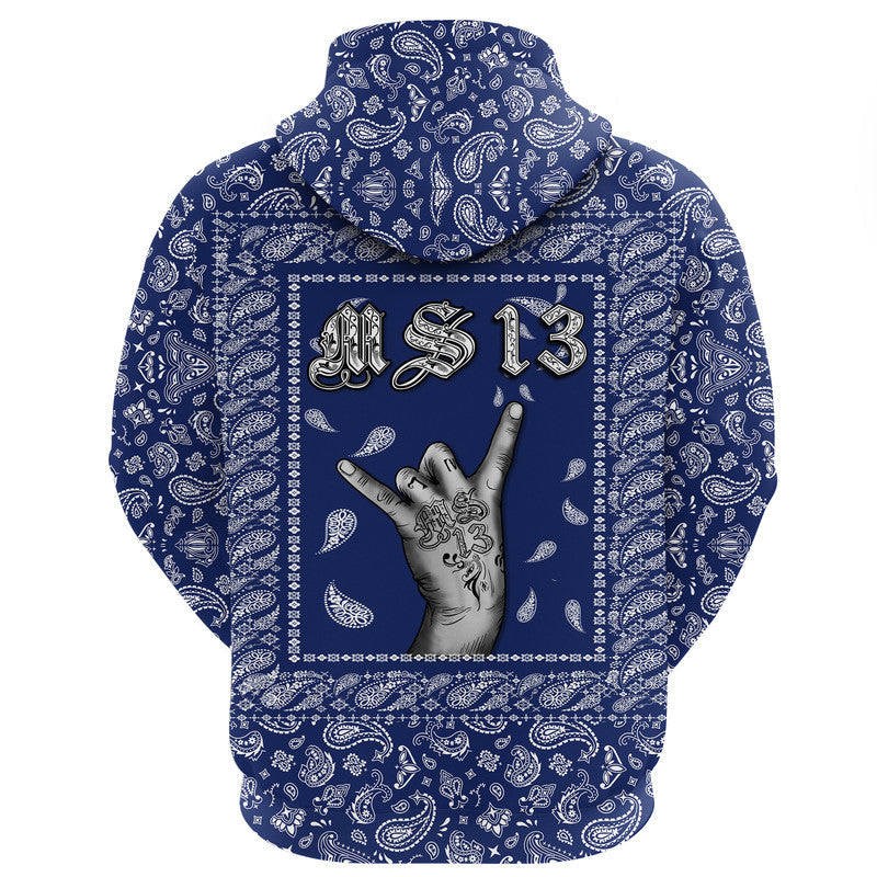 Zip Hoodie Blue Bandana RLT8 - Wonder Print Shop