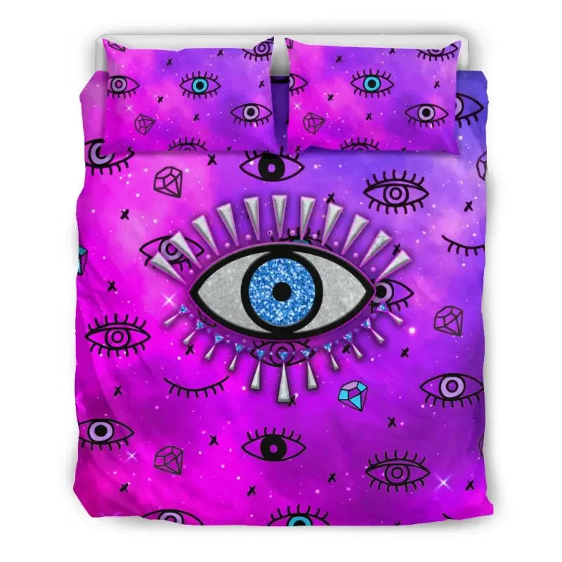 Bedding Set - Evil Eye Bedding Set Simple Style - Pink LT8 - Wonder Print Shop