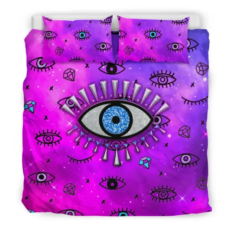 Bedding Set - Evil Eye Bedding Set Simple Style - Pink LT8 - Wonder Print Shop