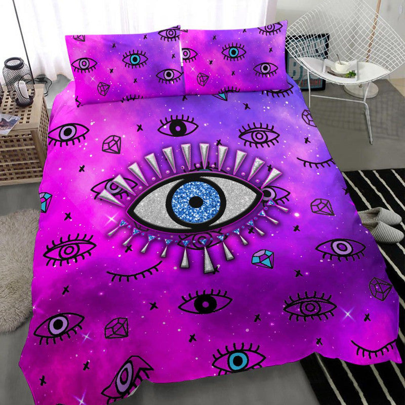 Bedding Set - Evil Eye Bedding Set Simple Style - Pink LT8 - Wonder Print Shop
