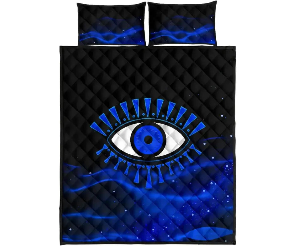 Quilt Bed Set Evil Eye Quilt Bed Set Original Style Blue LT8 - Wonder Print Shop