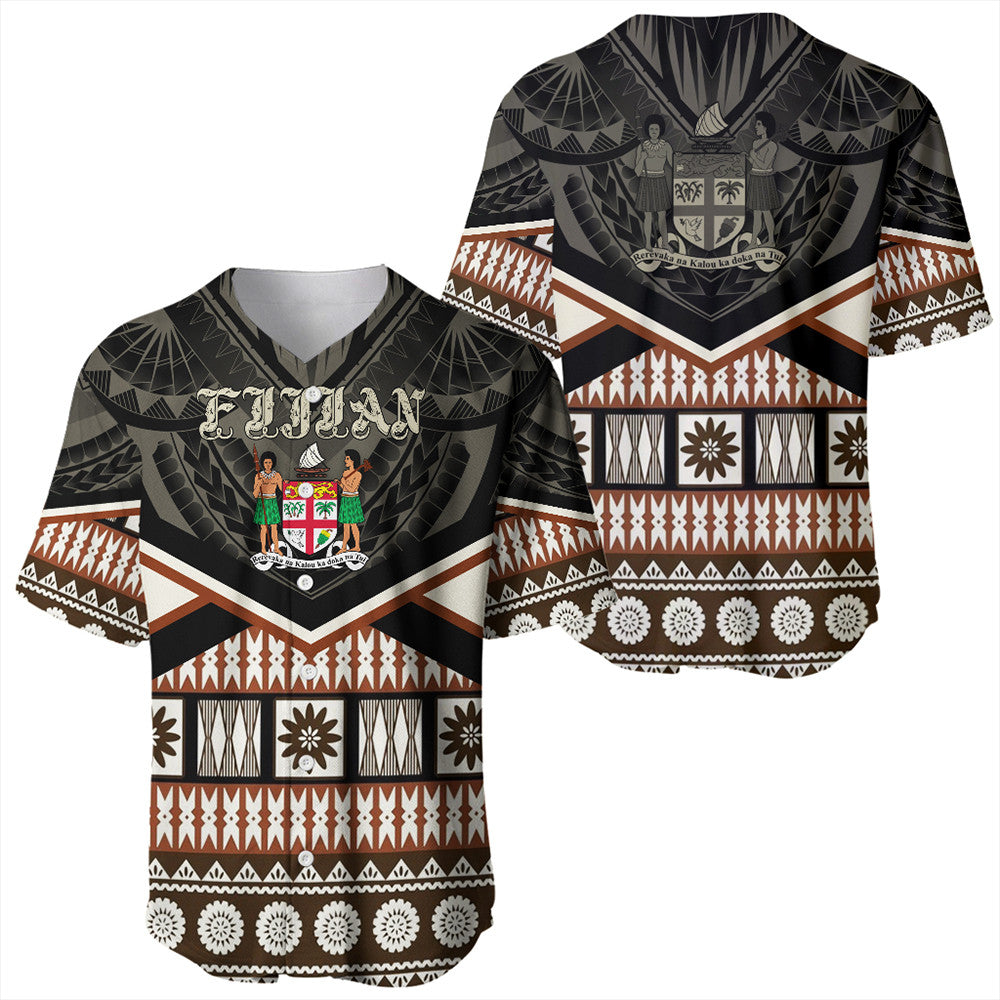 Wonder Print Shop Fiji Baseball Jersey - Fiji Masi Coat Of Arms Baseball Jersey LT10 - Wonder Print Shop
