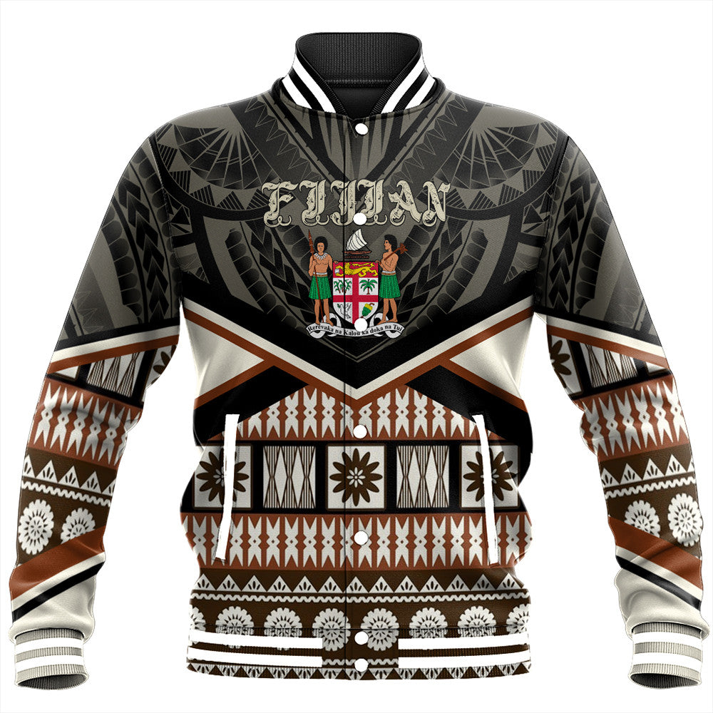 Wonder Print Shop Fiji Jacket - Fiji Masi Coat Of Arms Baseball Jacket LT10 - Wonder Print Shop