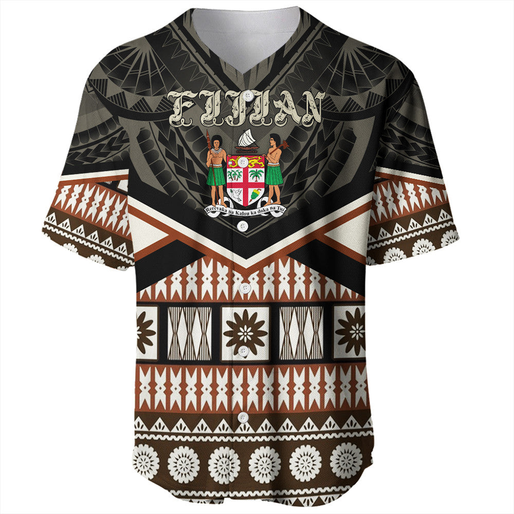 Wonder Print Shop Fiji Baseball Jersey - Fiji Masi Coat Of Arms Baseball Jersey LT10 - Wonder Print Shop
