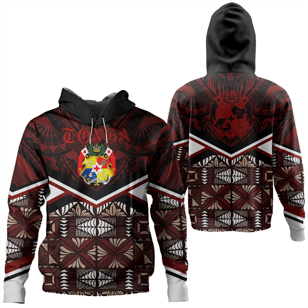 Wonder Print Shop Tonga Hoodie - Tonga Ngatu Kupesi Hoodie Coat Of Arms LT10 - Wonder Print Shop