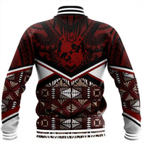 Wonder Print Shop Tonga Jacket - Tonga Ngatu Kupesi Coat Of Arms Baseball Jacket LT10 - Wonder Print Shop