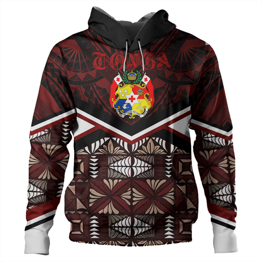 Wonder Print Shop Tonga Hoodie - Tonga Ngatu Kupesi Hoodie Coat Of Arms LT10 - Wonder Print Shop