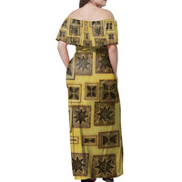 polynesian-dress-vintage-samoan-tapa-yellow-off-shoulder-long-dress