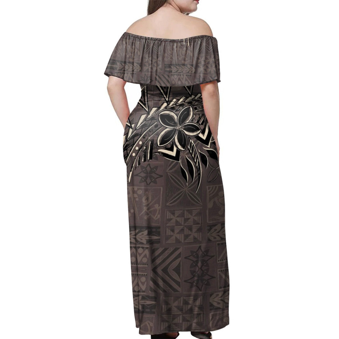 polynesian-dress-vintage-hawaiian-tribal-petrogyph-off-shoulder-long-dress