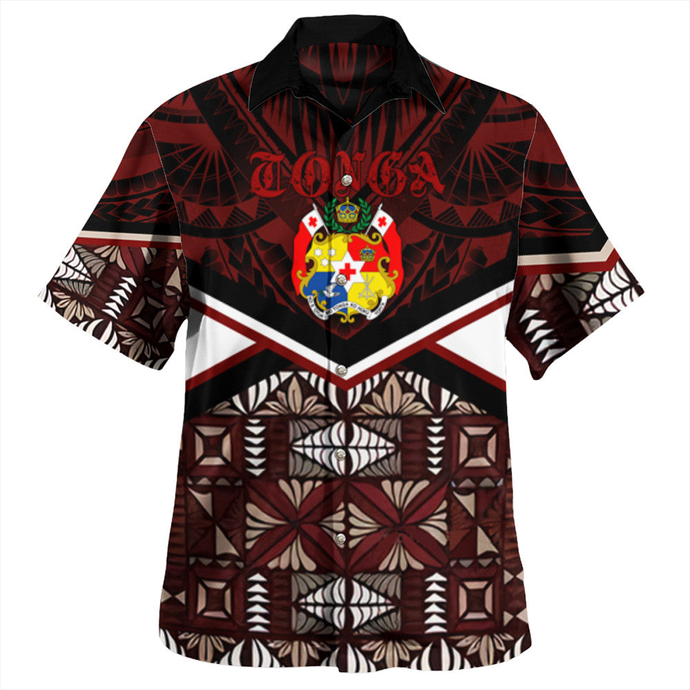 Wonder Print Shop Tonga Hawaiian Shirt - Tonga Ngatu Kupesi Coat Of Arms Hawaiian Shirt LT10 - Wonder Print Shop
