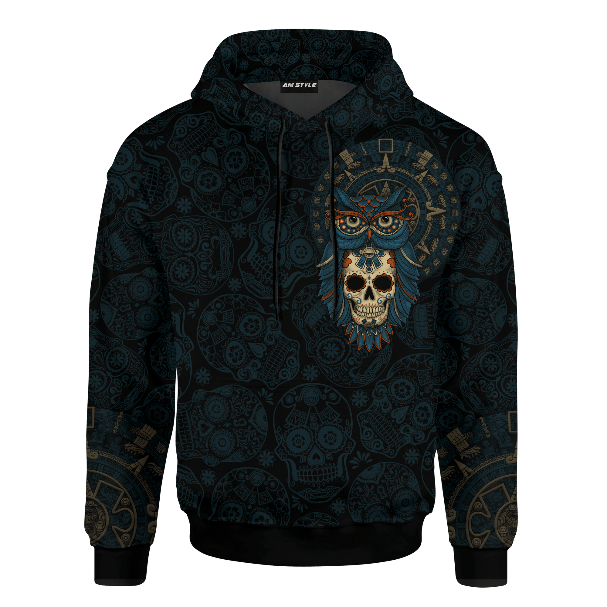 aztec-mayan-mexico-owl-and-sugar-skull-day-of-the-dead-3d-hoodie