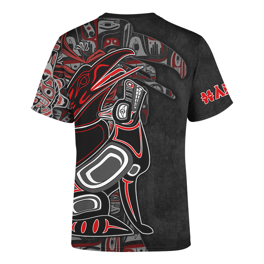 Raven and Wolf Native American Pacific Northwest Style Customized All Over Printed T Shirt - Wonder Print Shop