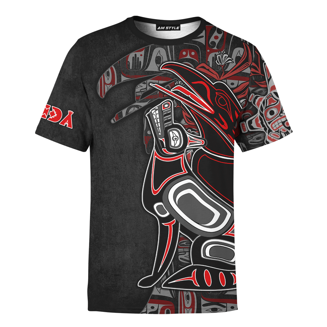 Raven and Wolf Native American Pacific Northwest Style Customized All Over Printed T Shirt - Wonder Print Shop