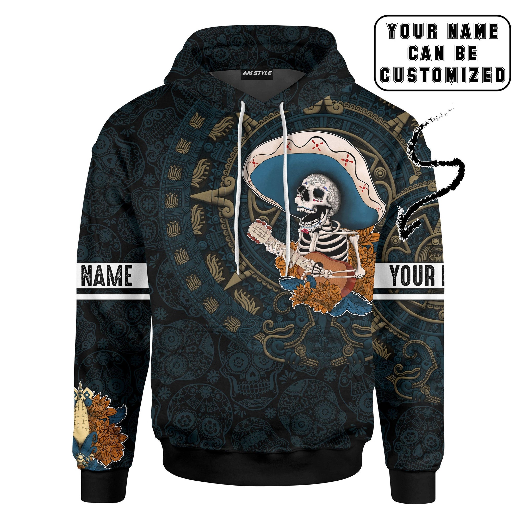 aztec-maya-sugar-skull-mexico-dia-de-muertos-vintage-3d-all-over-printed-hoodie