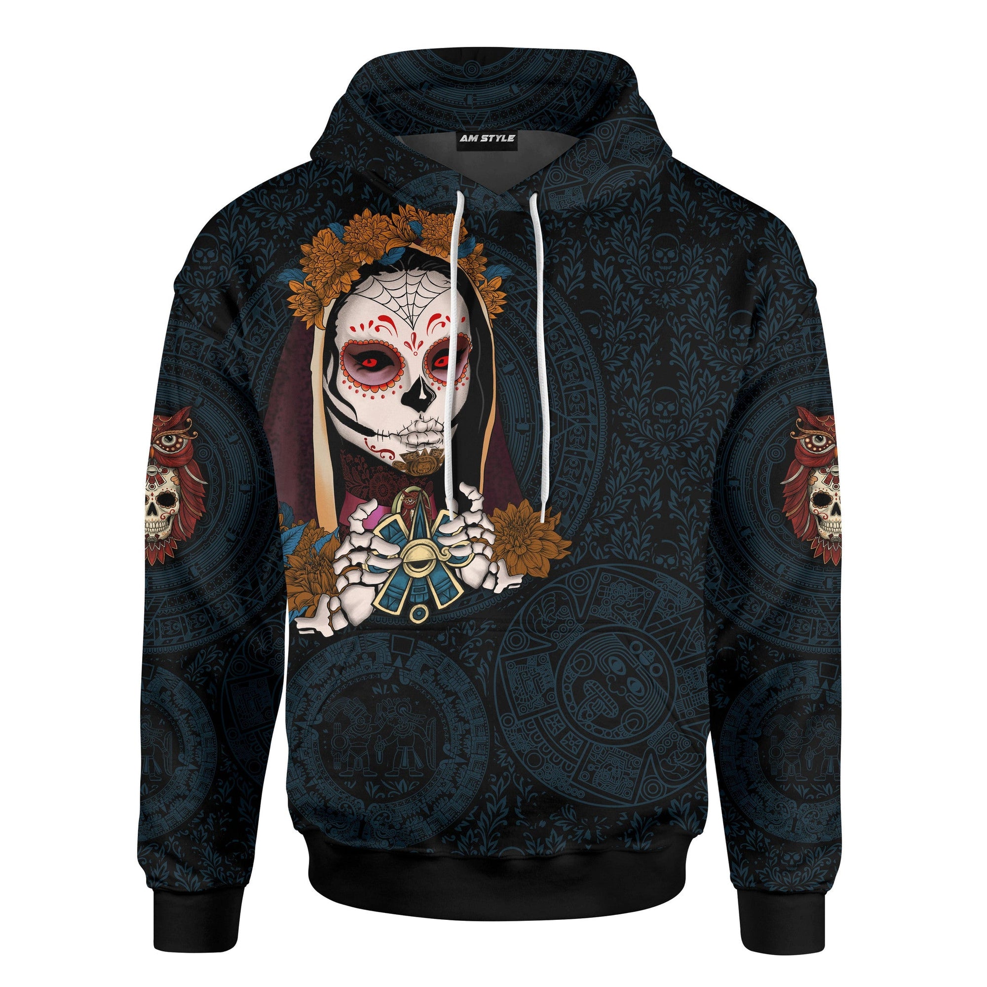 aztec-mayan-mexico-sugar-skull-dia-de-muertos-3d-all-over-printed-customized-hoodie