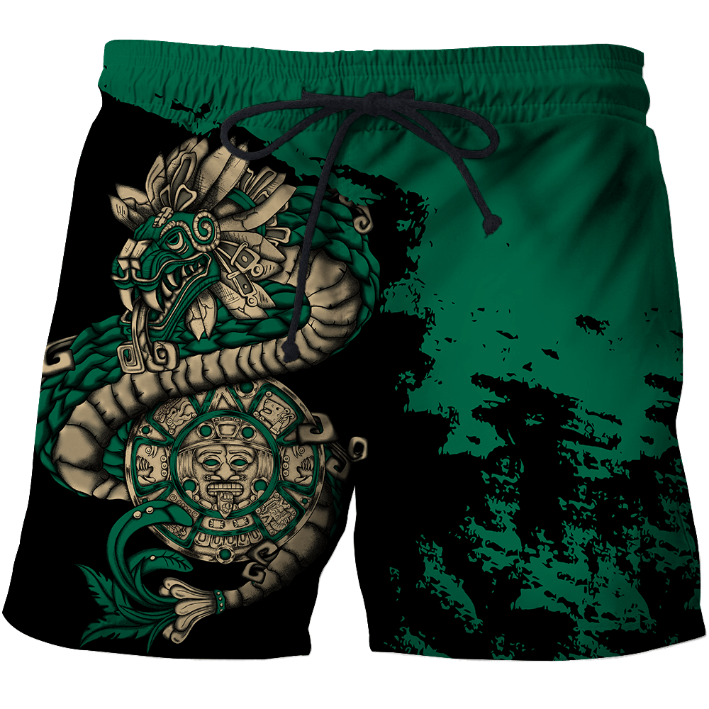 mexico-aztec-quetzalcoatl-sun-stone-all-over-printed-unisex-men-shorts