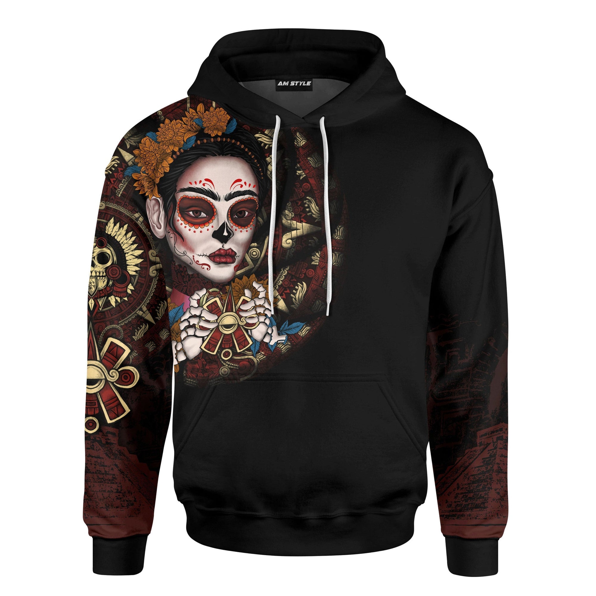 aztec-mayan-mexico-frida-kahlo-day-of-the-dead-3d-all-over-printed-hoodie