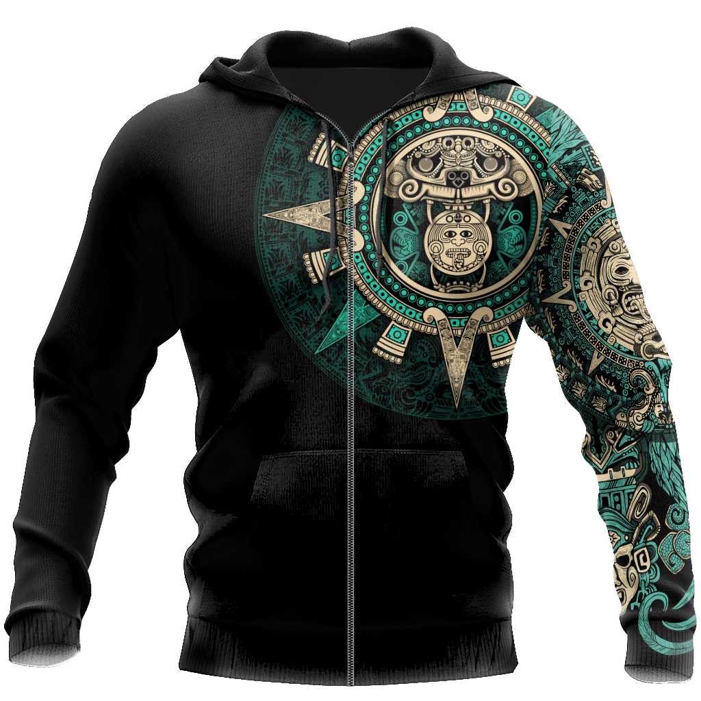 Mexico Aztec Sun Stone All Over Printed Hoodie Unisex - Wonder Print Shop