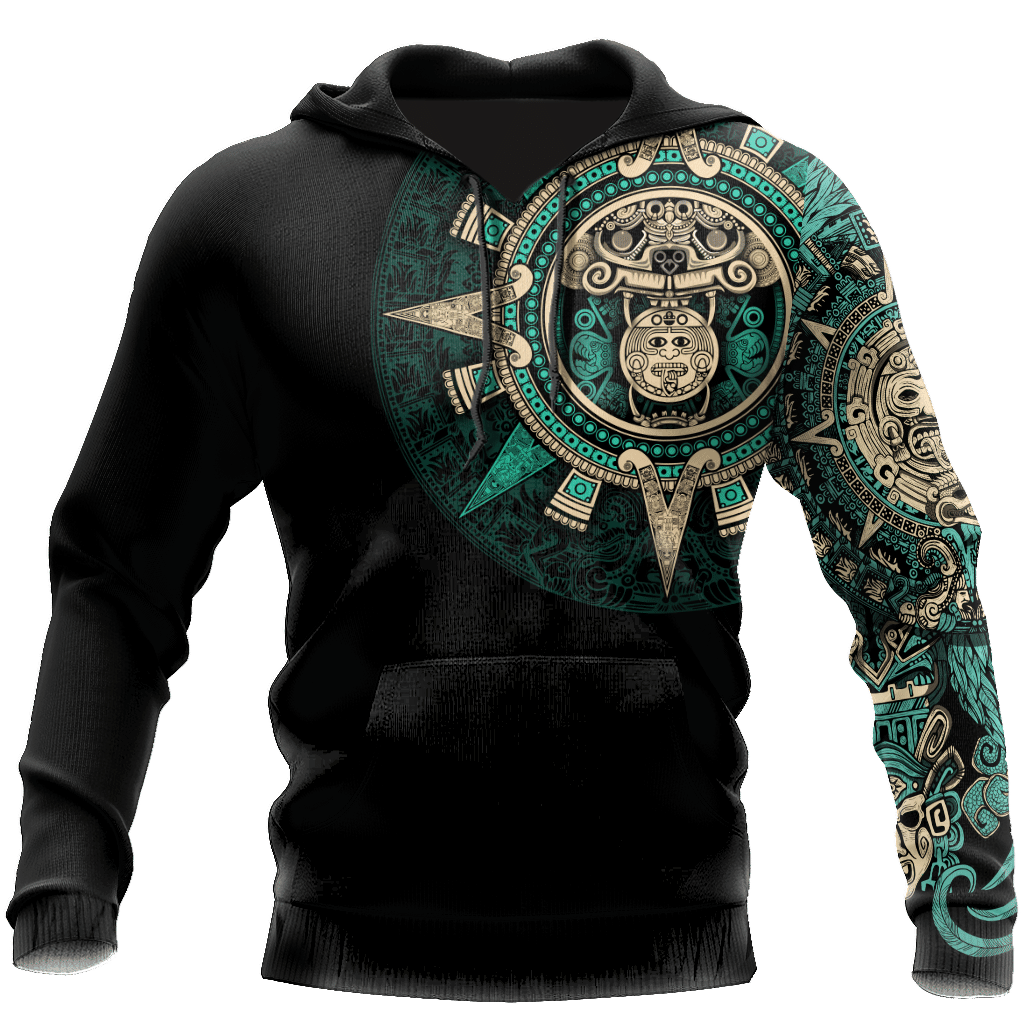 Mexico Aztec Sun Stone All Over Printed Hoodie Unisex - Wonder Print Shop