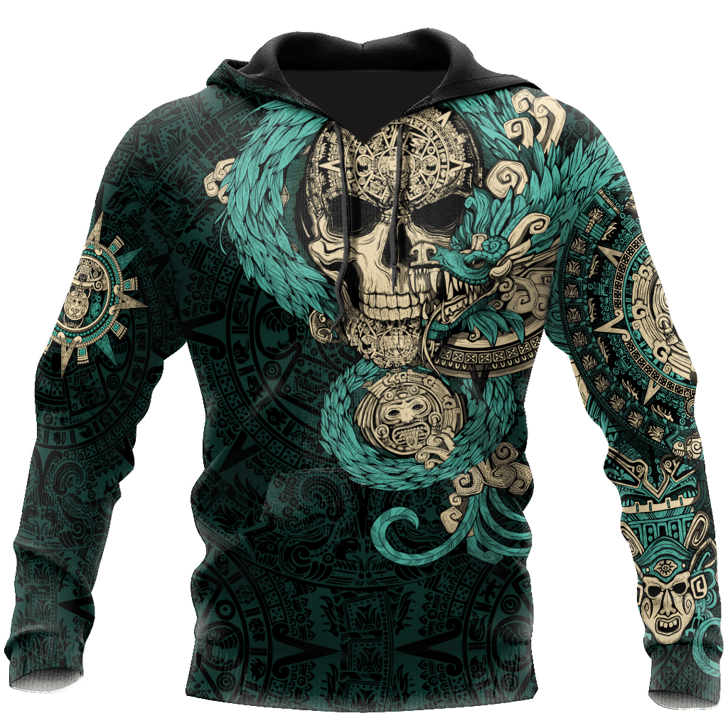 mexico-aztec-quetzalcoatl-skull-turquoise-all-over-printed-unisex-hoodie