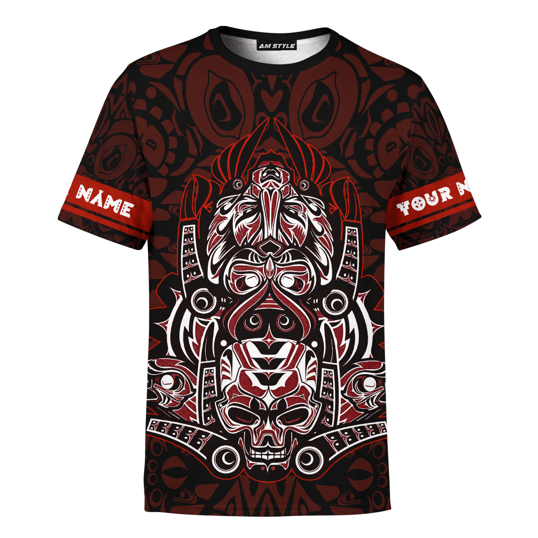 japanese-samurai-skull-eagle-owl-native-american-pacific-northwest-style-customized-all-over-printed-t-shirt
