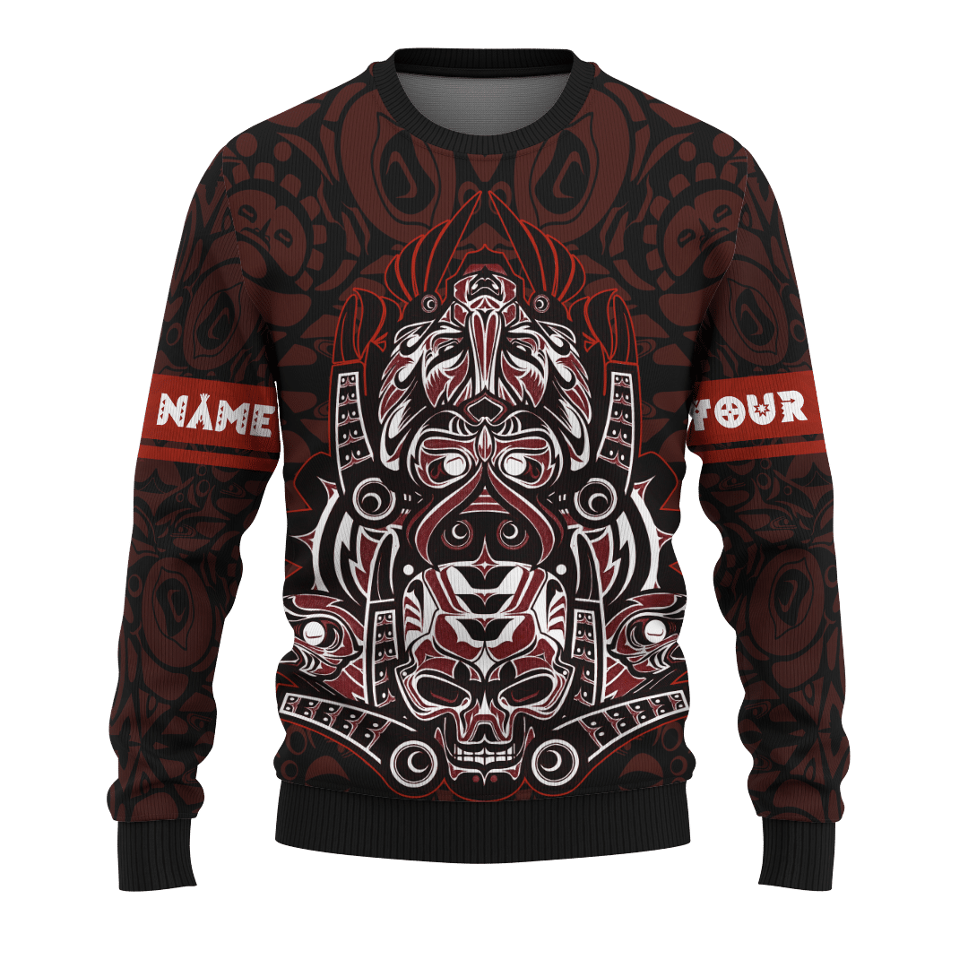 japanese-samurai-skull-eagle-owl-native-american-pacific-northwest-style-customized-all-over-printed-sweater