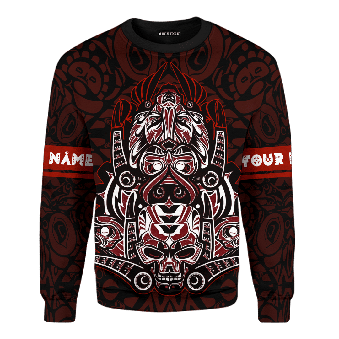 japanese-samurai-skull-eagle-owl-native-american-pacific-northwest-style-customized-all-over-printed-sweatshirt