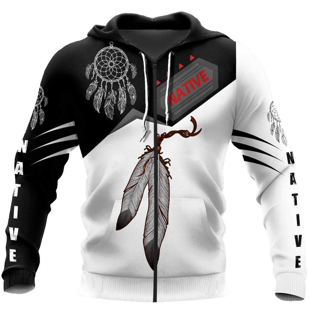 Premium Native American Feather All Over Printed Hoodie - Wonder Print Shop