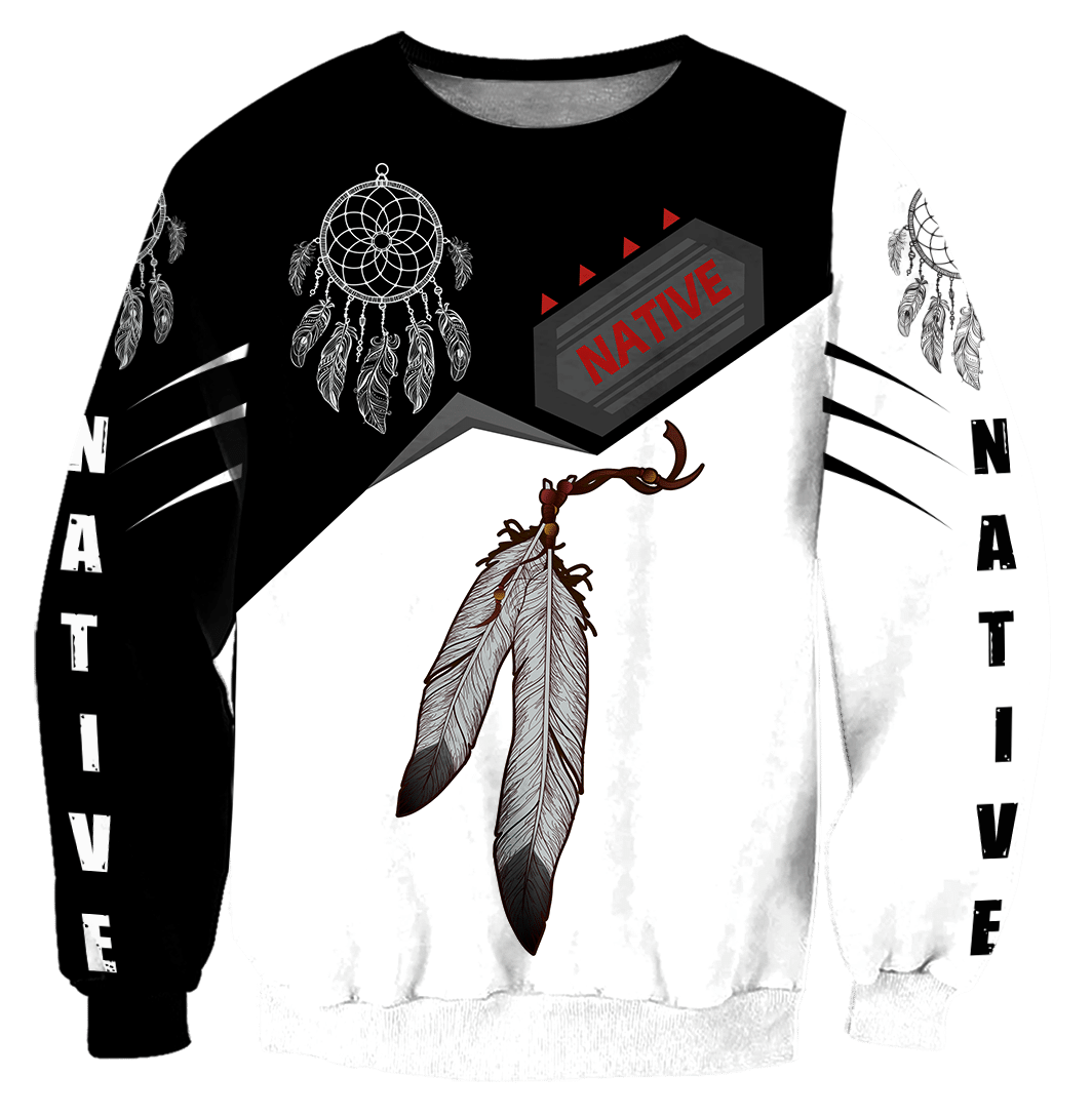 Premium Native American Feather All Over Printed Sweatshirt - Wonder Print Shop
