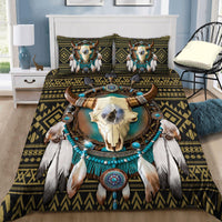 Bull Skull And Dreamcatcher Native American All Over Printed Bedding Set - Wonder Print Shop