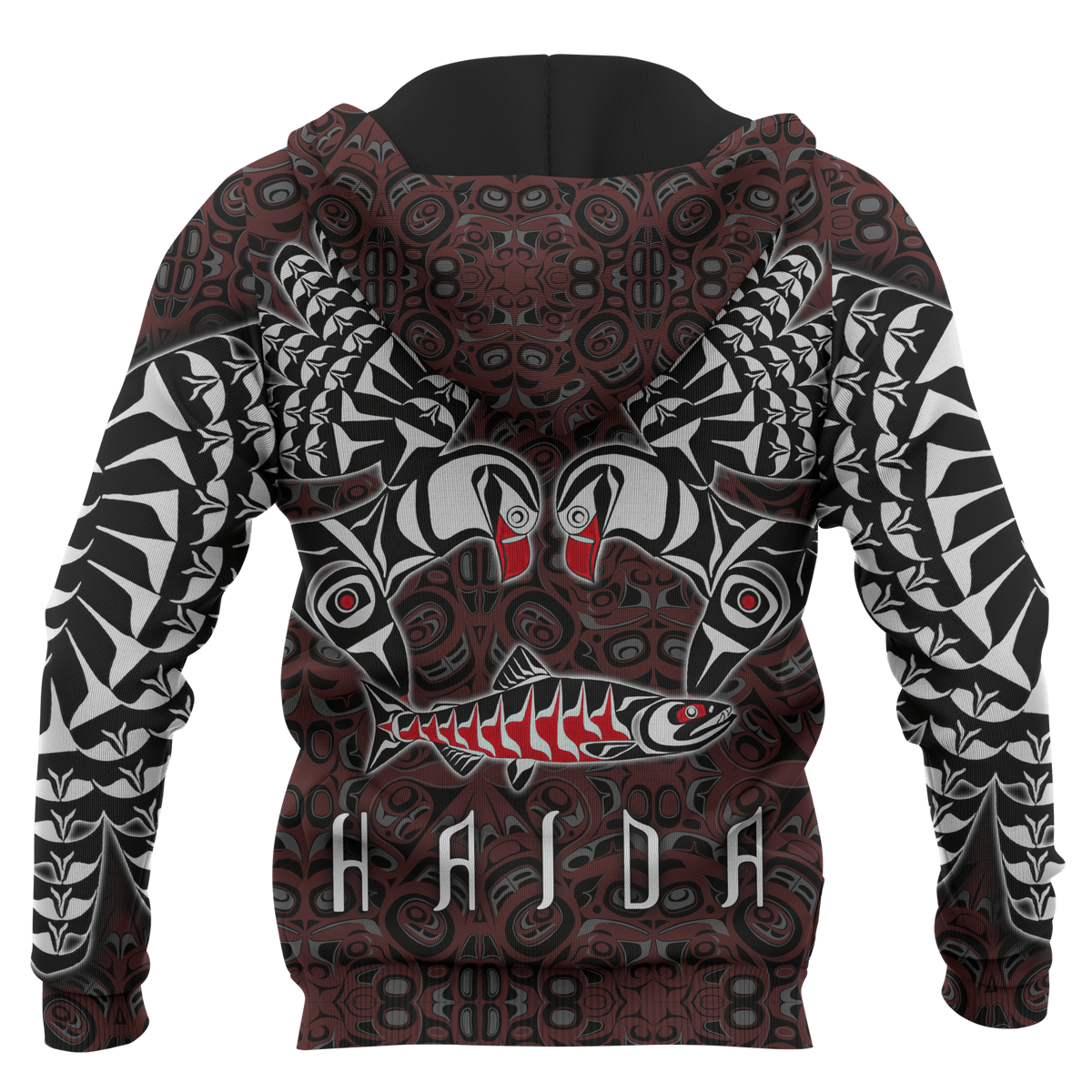 Eagle And Salmon Native American Pacific Northwest Style Customized All Over Printed Hoodie - Wonder Print Shop