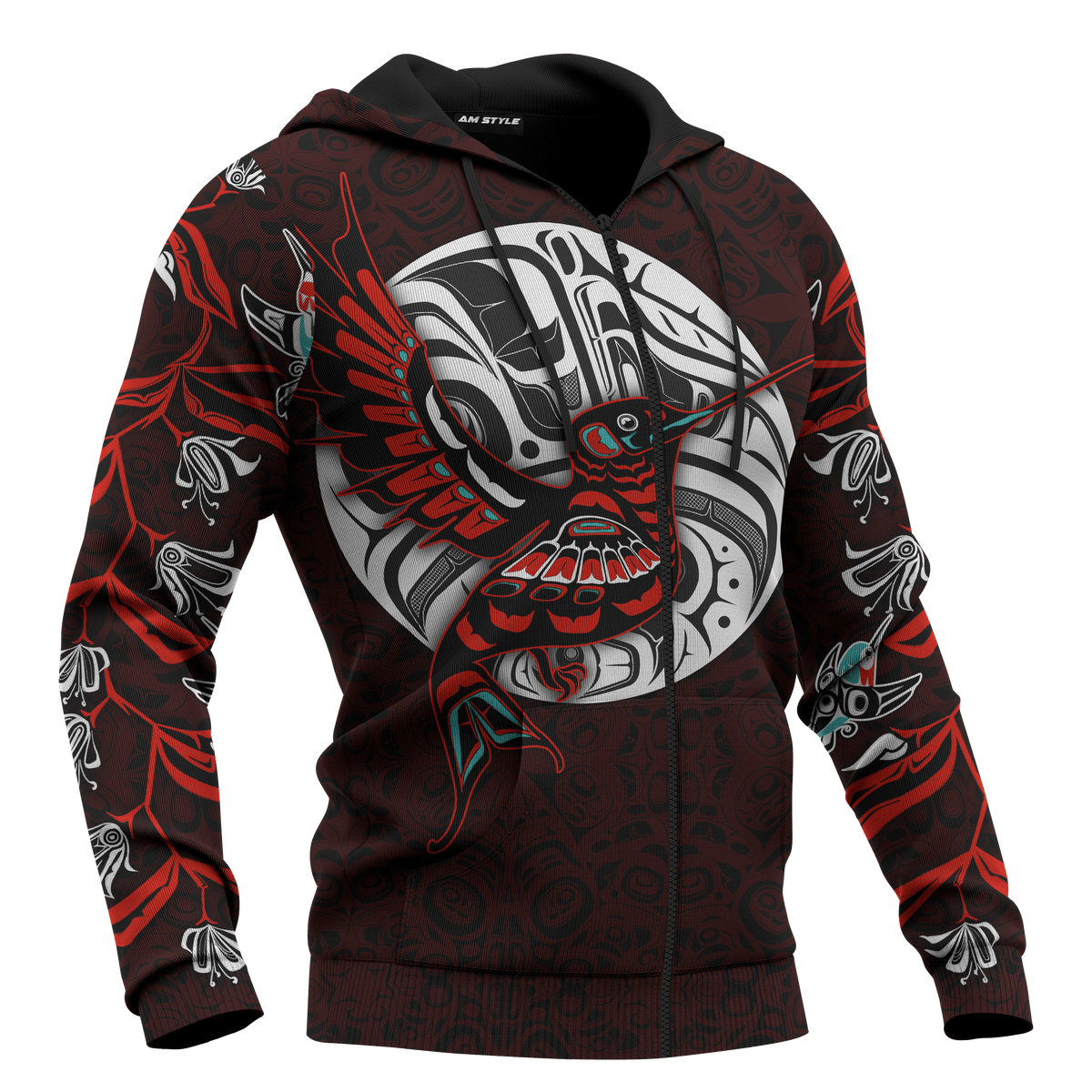 Haida Art Hummingbird Native American Pacific Northwest Style Customized All Over Printed Hoodie - Wonder Print Shop