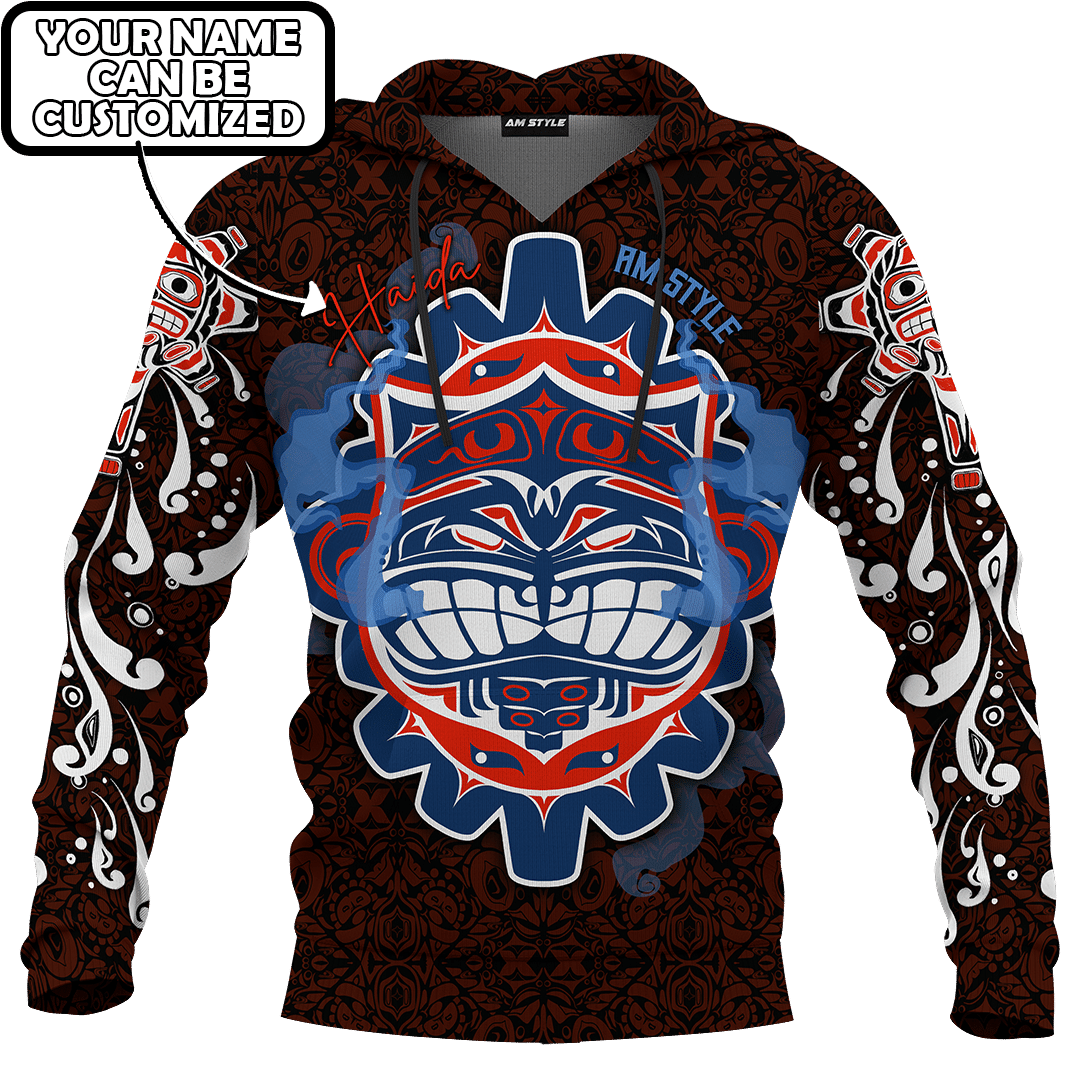 japanese-samurai-mask-native-american-pacific-northwest-style-customized-all-over-printed-hoodie