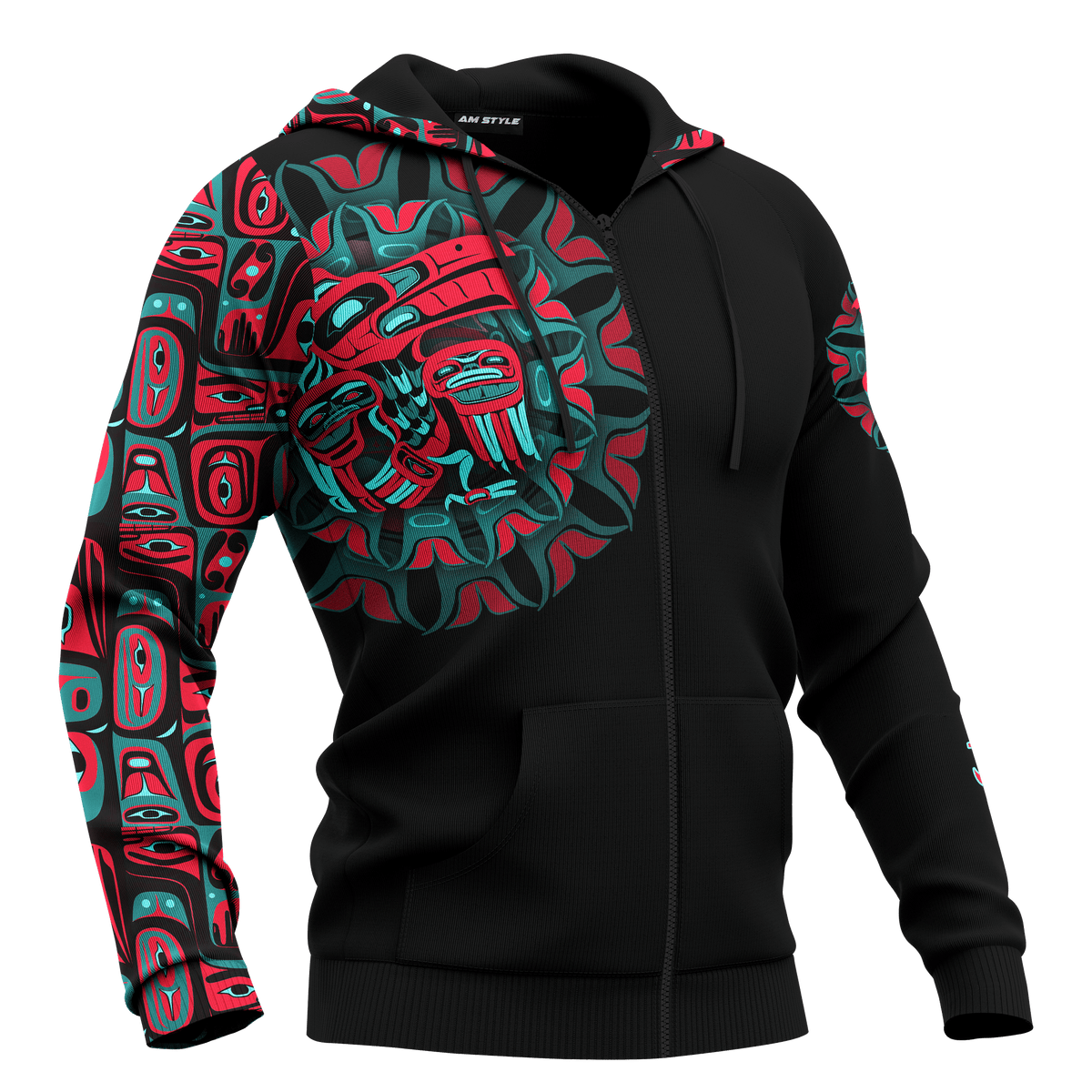 Raven Man Native American Pacific Northwest Style Customized All Over Printed Hoodie - Wonder Print Shop