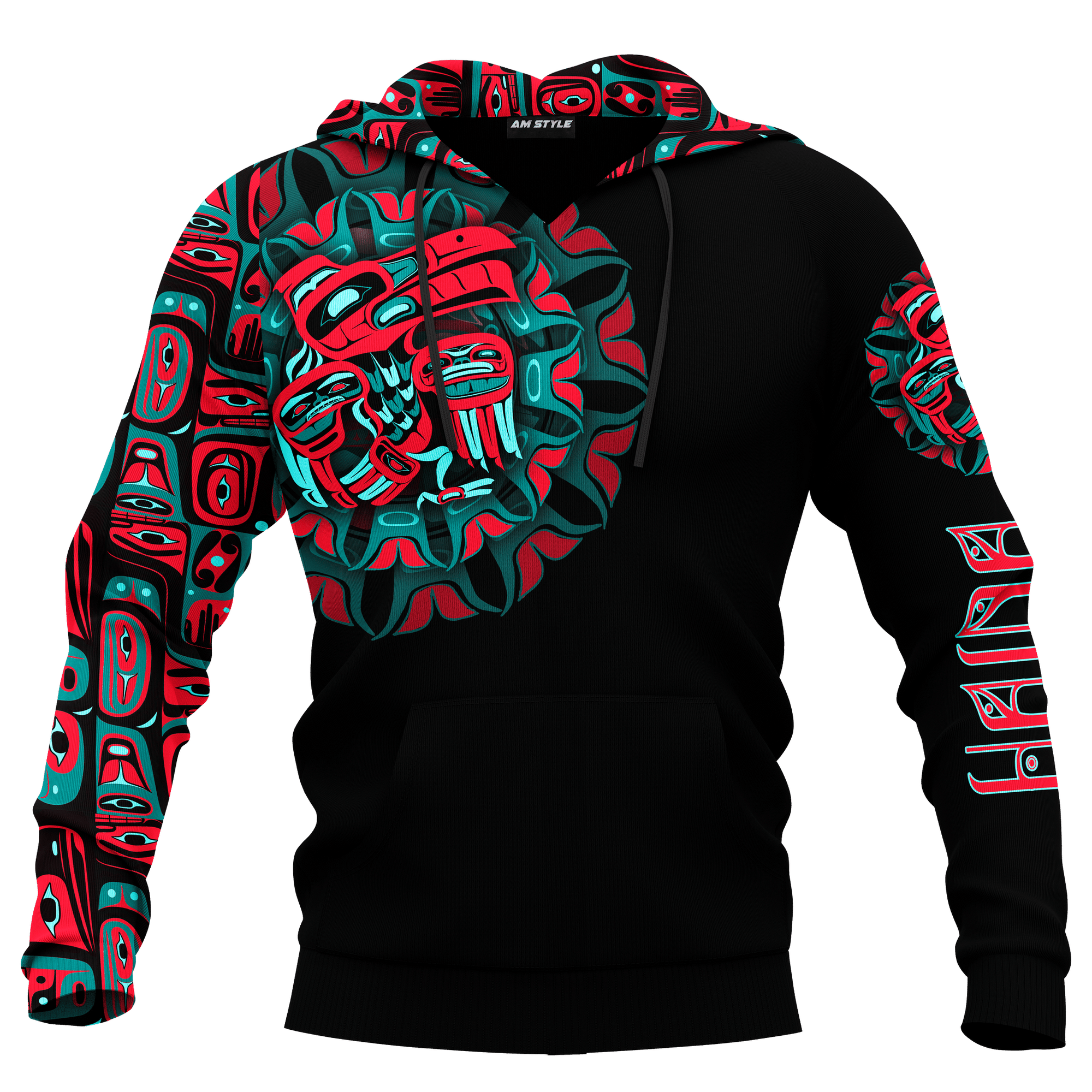 raven-man-native-american-pacific-northwest-style-customized-all-over-printed-hoodie
