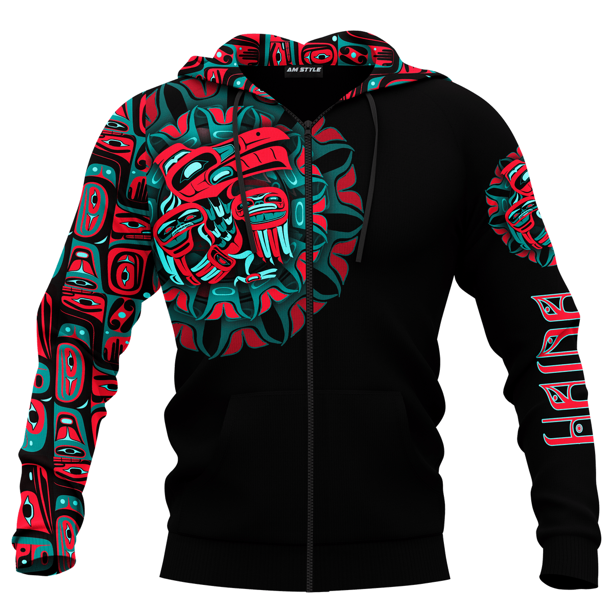Raven Man Native American Pacific Northwest Style Customized All Over Printed Hoodie - Wonder Print Shop