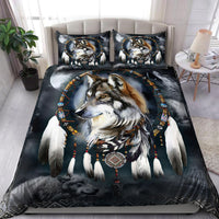 Wolf Mix Dream Catcher Native American All Over Printed Bedding Set - Wonder Print Shop