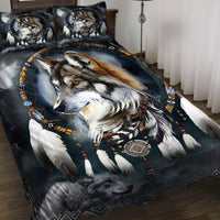 Wolf Mix Dream Catcher Native American All Over Printed Bedding Set - Wonder Print Shop