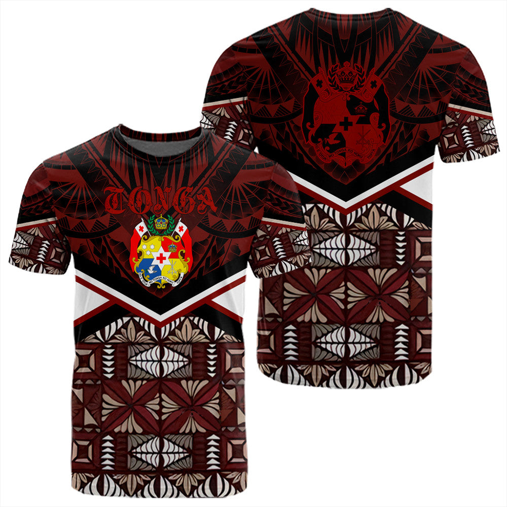 Tonga T Shirt Tonga Ngatu Kupesi Coat Of Arms T Shirt LT10 - Wonder Print Shop