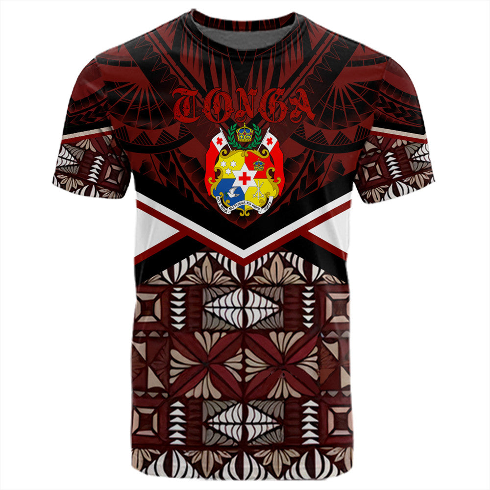 Tonga T Shirt Tonga Ngatu Kupesi Coat Of Arms T Shirt LT10 - Wonder Print Shop