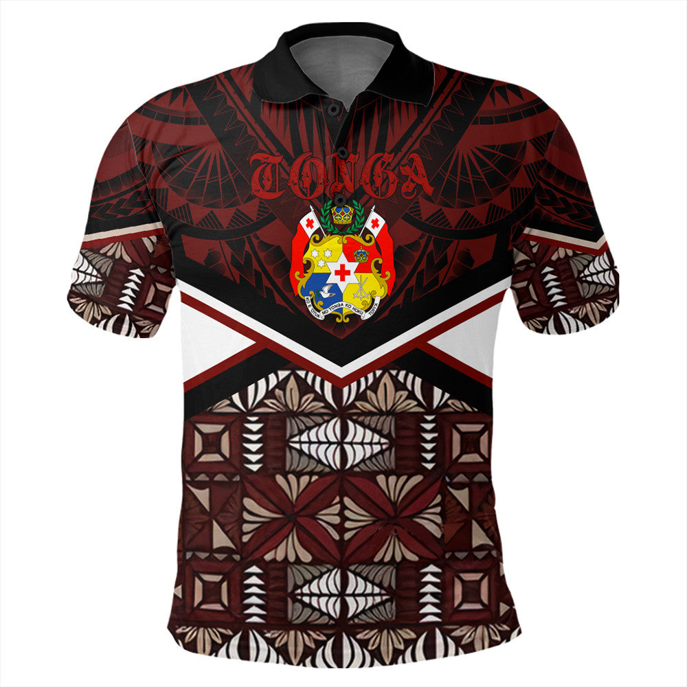 Tonga Polo Shirt Tonga Ngatu Kupesi Polo Shirt Coat Of Arms LT10 - Wonder Print Shop