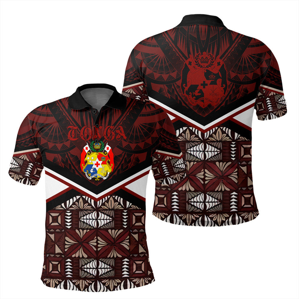 Tonga Polo Shirt Tonga Ngatu Kupesi Polo Shirt Coat Of Arms LT10 - Wonder Print Shop