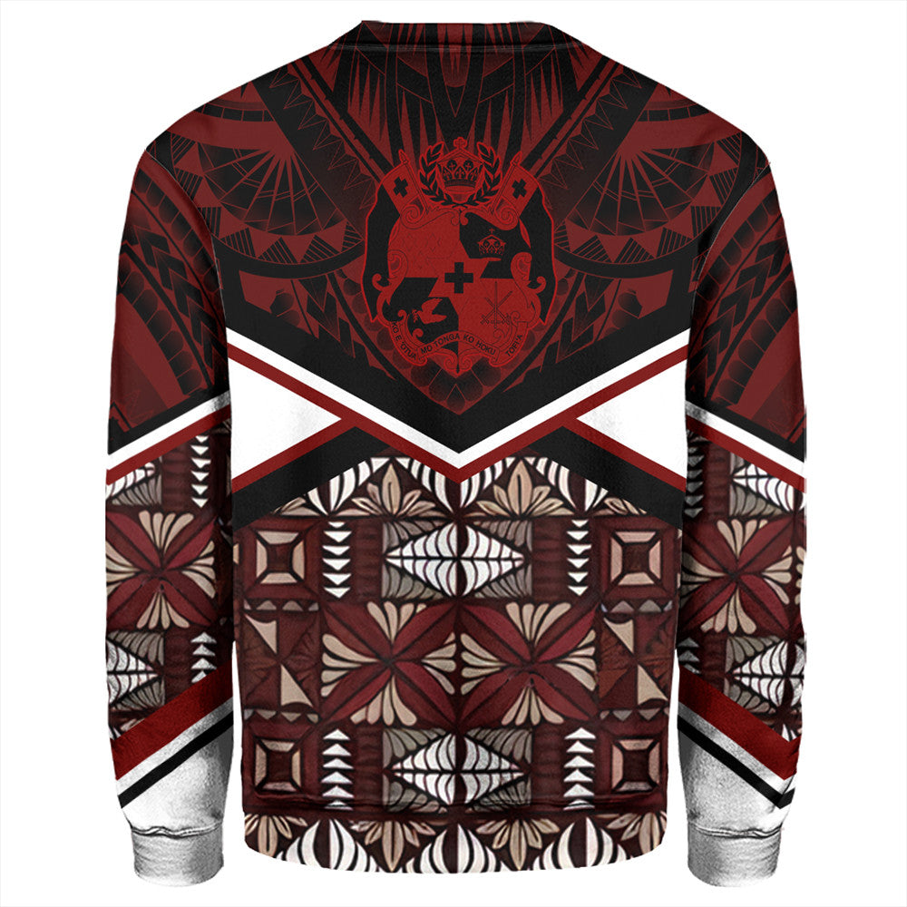 Wonder Print Shop Tonga Sweatshirt - Tonga Ngatu Kupesi Coat Of Arms Sweatshirt LT10 - Wonder Print Shop