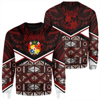 Wonder Print Shop Tonga Sweatshirt - Tonga Ngatu Kupesi Coat Of Arms Sweatshirt LT10 - Wonder Print Shop
