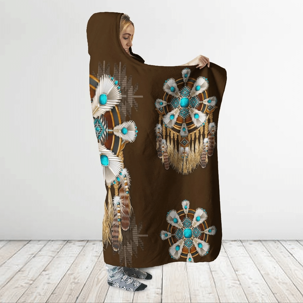native-american-flower-symbols-dreamcatcher-hooded-blanket