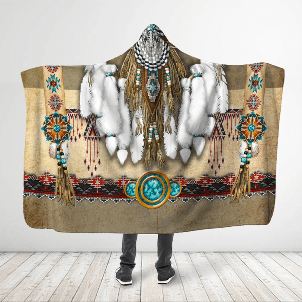 aborigine-style-3d-all-over-printed-white-feathers-hooded-blanket