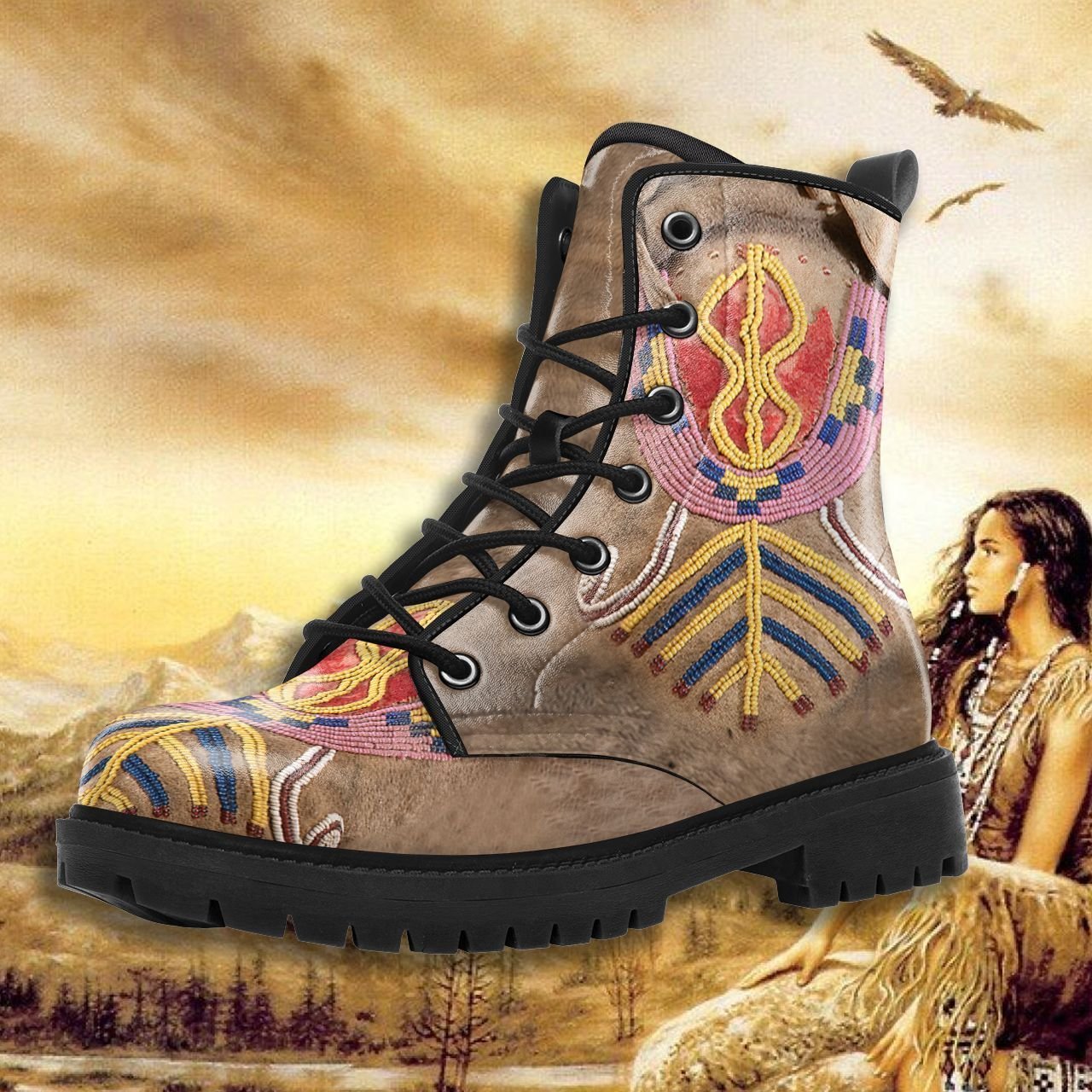 native-american-abstract-symbol-leather-boots-3d