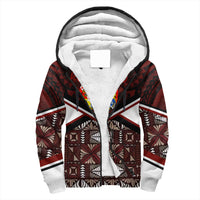 Wonder Print Shop Tonga Hoodie - Tonga Ngatu Kupesi Coat Of Arms Sherpa Hoodie LT10 - Wonder Print Shop