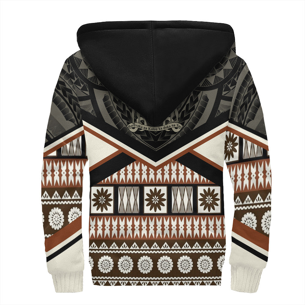 Wonder Print Shop Fiji Hoodie - Fiji Masi Coat Of Arms Sherpa Hoodie LT10 - Wonder Print Shop