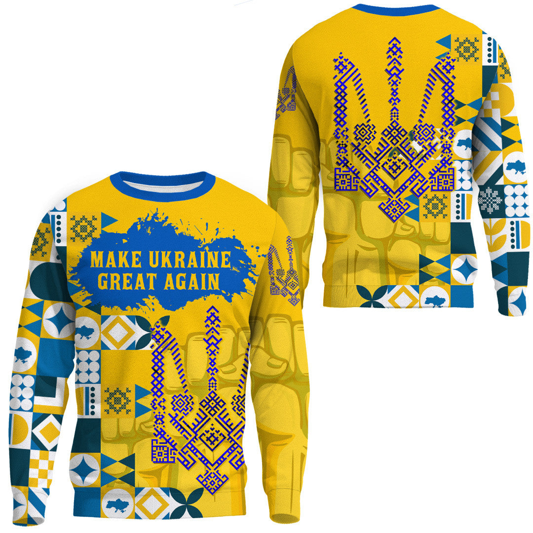 Ukraine Sweatshirt Make Ukraine Great Again RLT6 - Wonder Print Shop